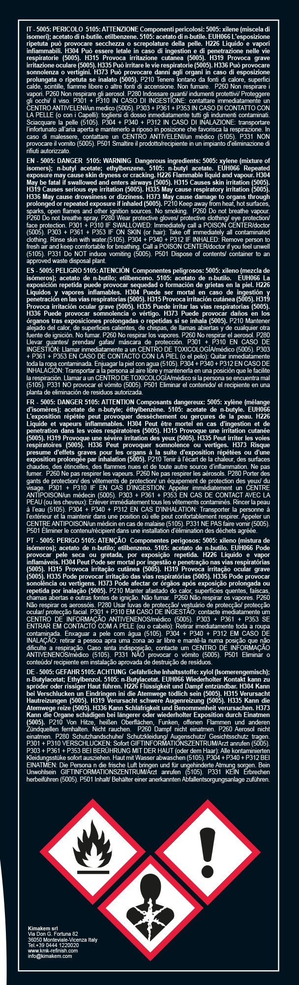 KMK - Disolvente para barniz y fondo, diluyente acrilico
