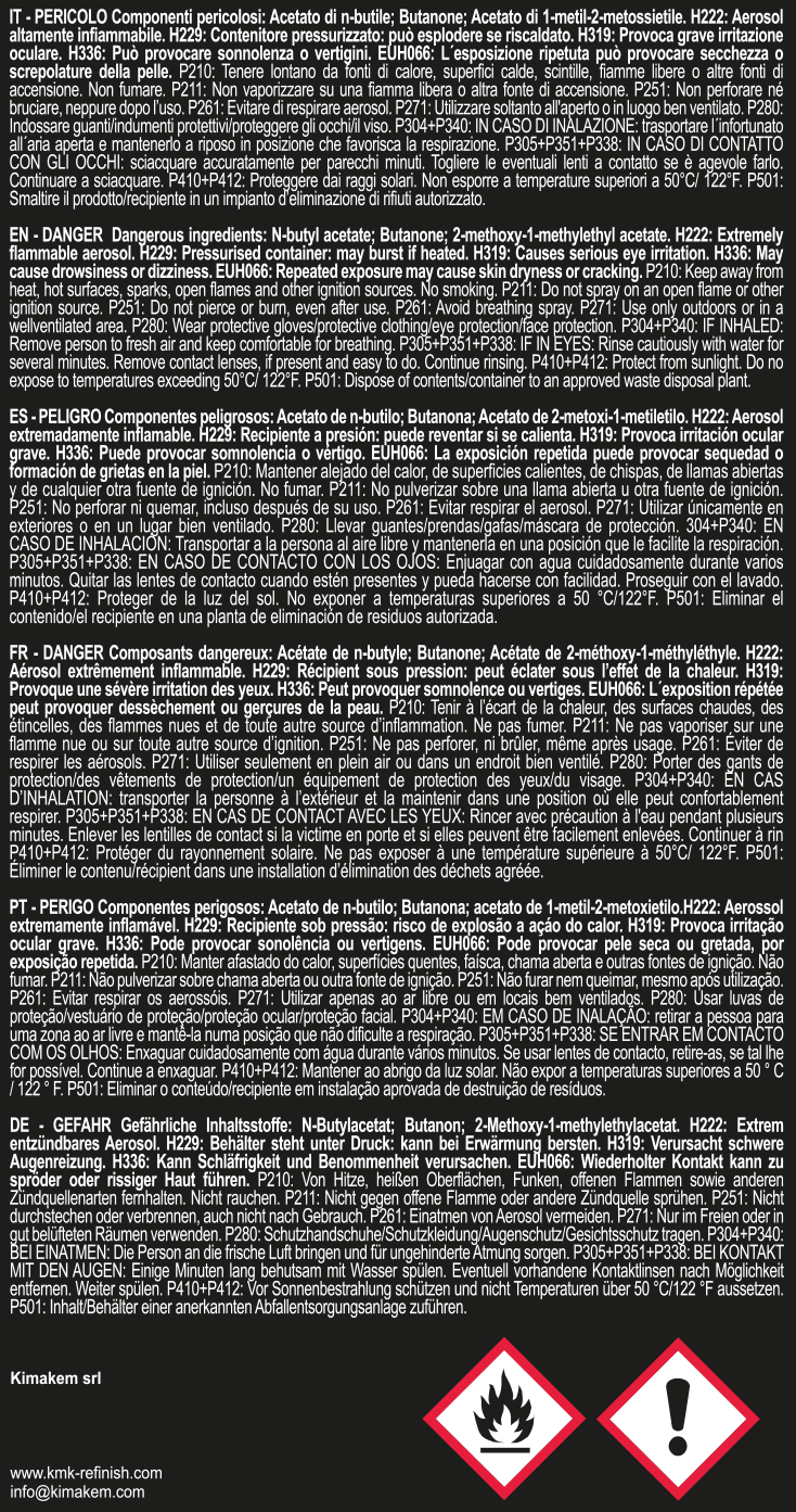 KMK - Trasparente spray per carrozzeria lucido
